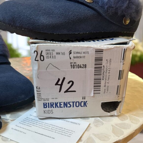 Birkenstock Kaprun Cuff Shearling Slipper Clog Kids EU 26 / US K 8.0 Navy - Picture 16 of 16